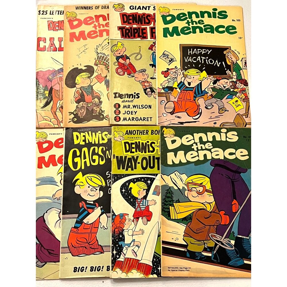 Dennis The Menace Various Issues Fawcett 1967–1969 Pre-Owned Vintage Comic Books